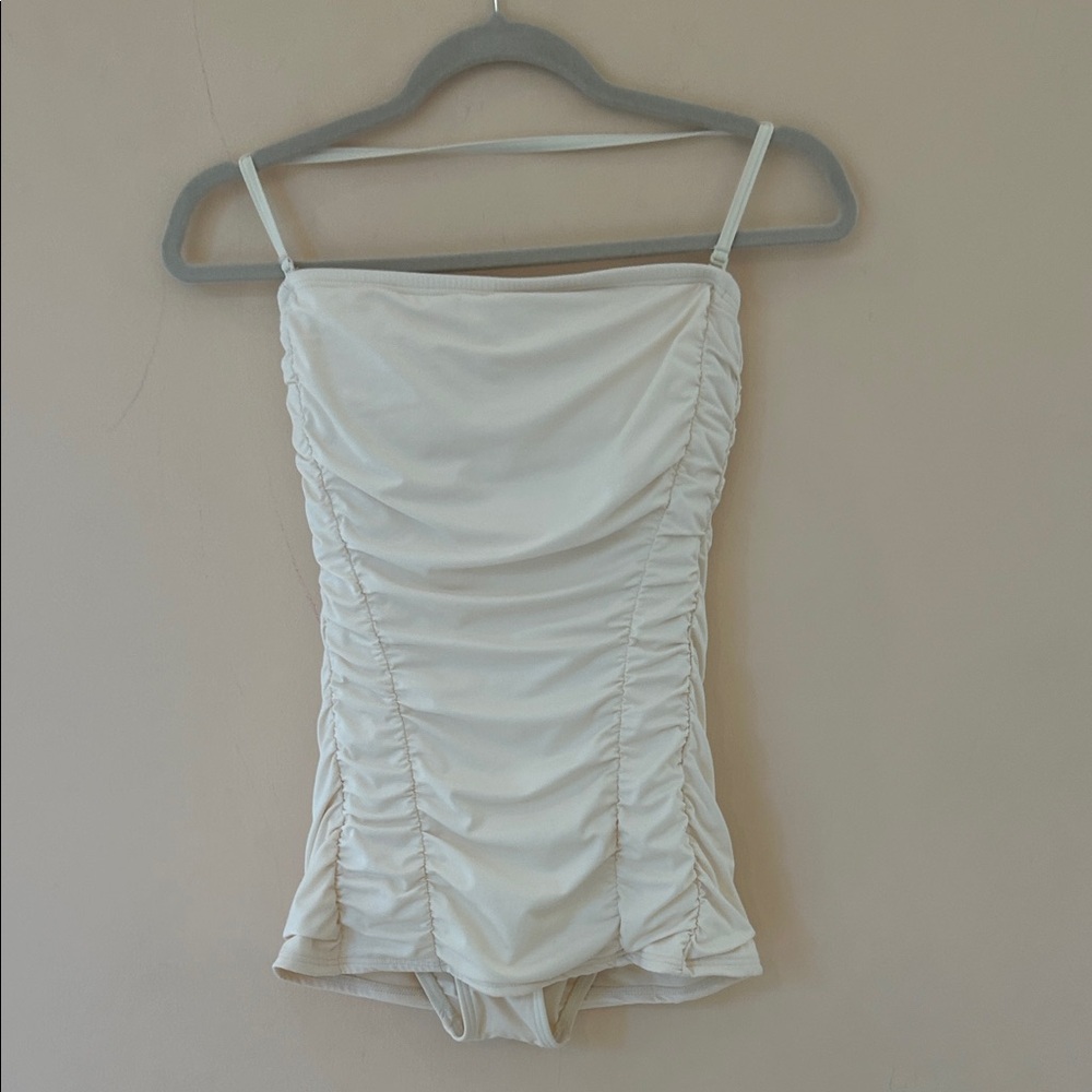 DKNY white one piece bathing suit